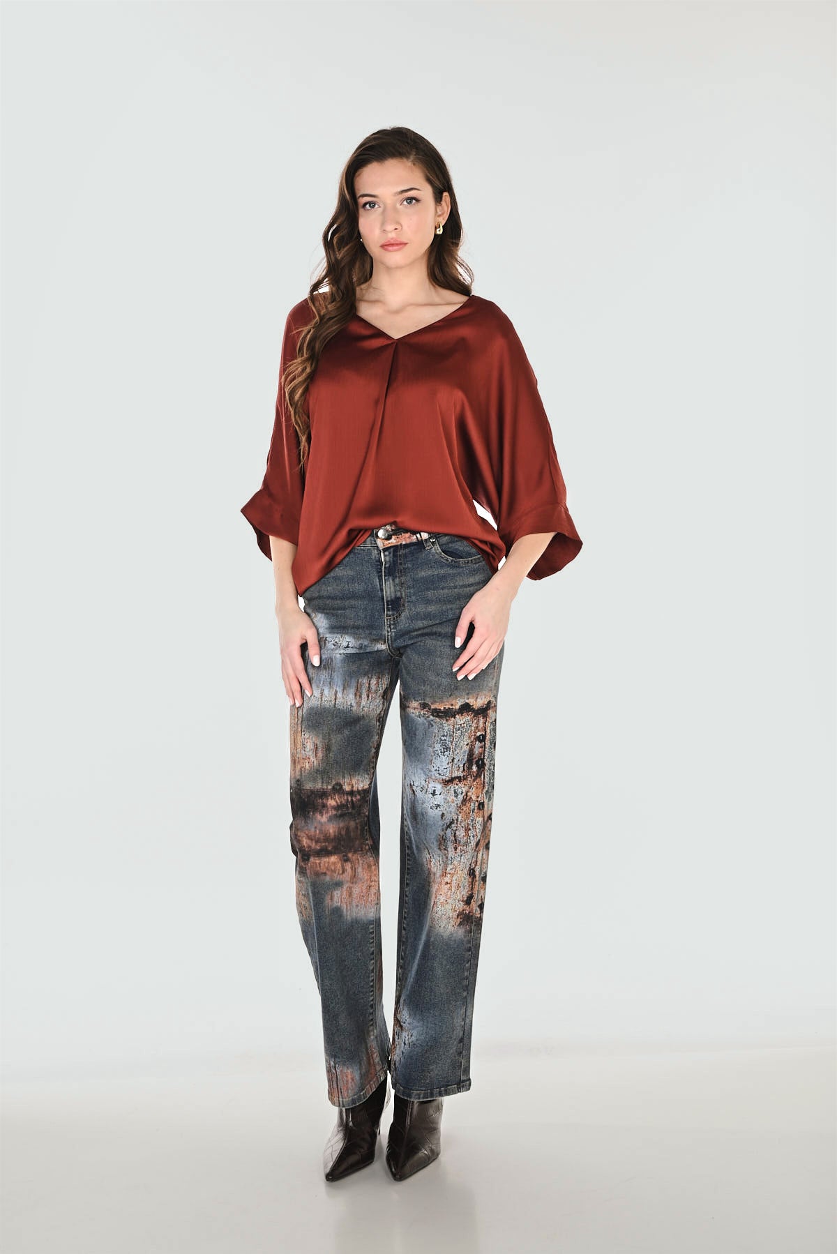 Industrial Metal Look Jeans