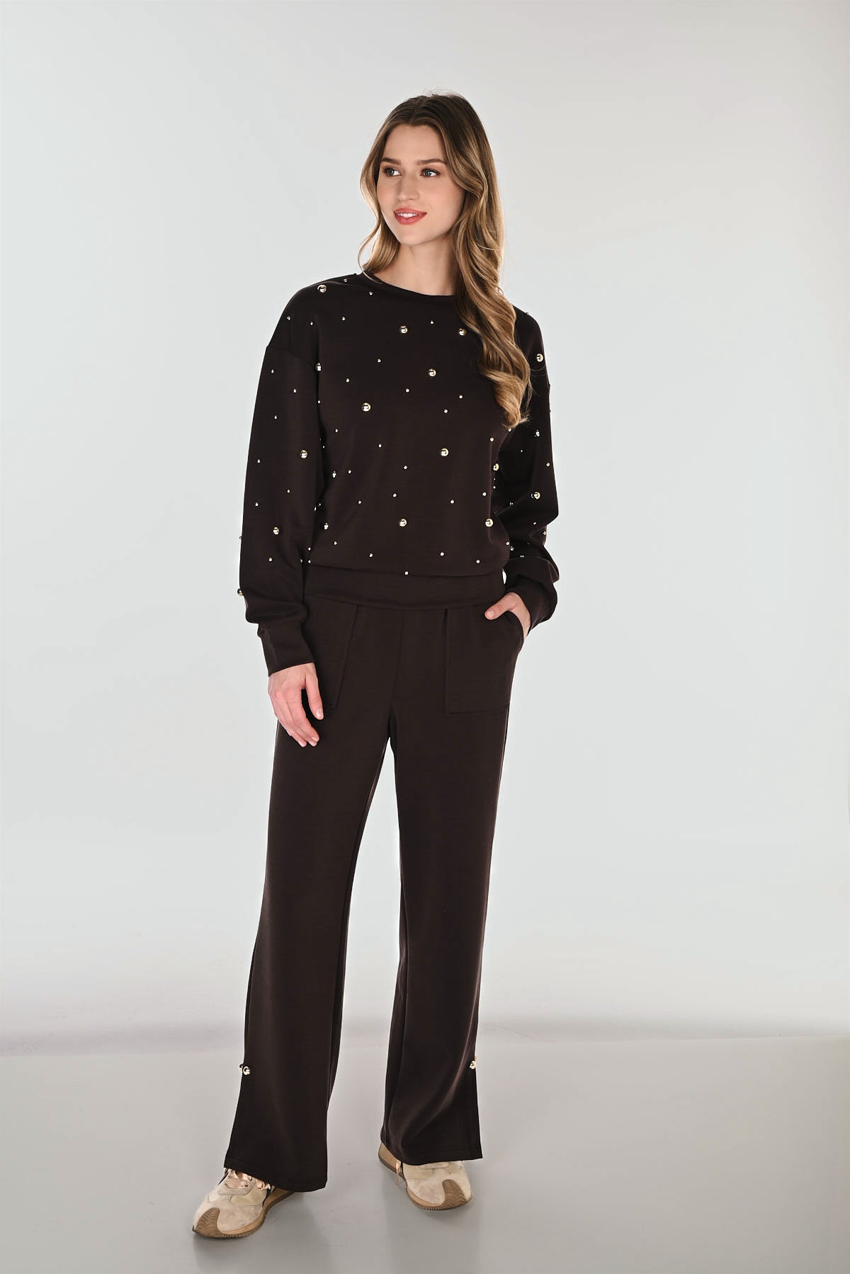 Studded Mocha Sweatshirt