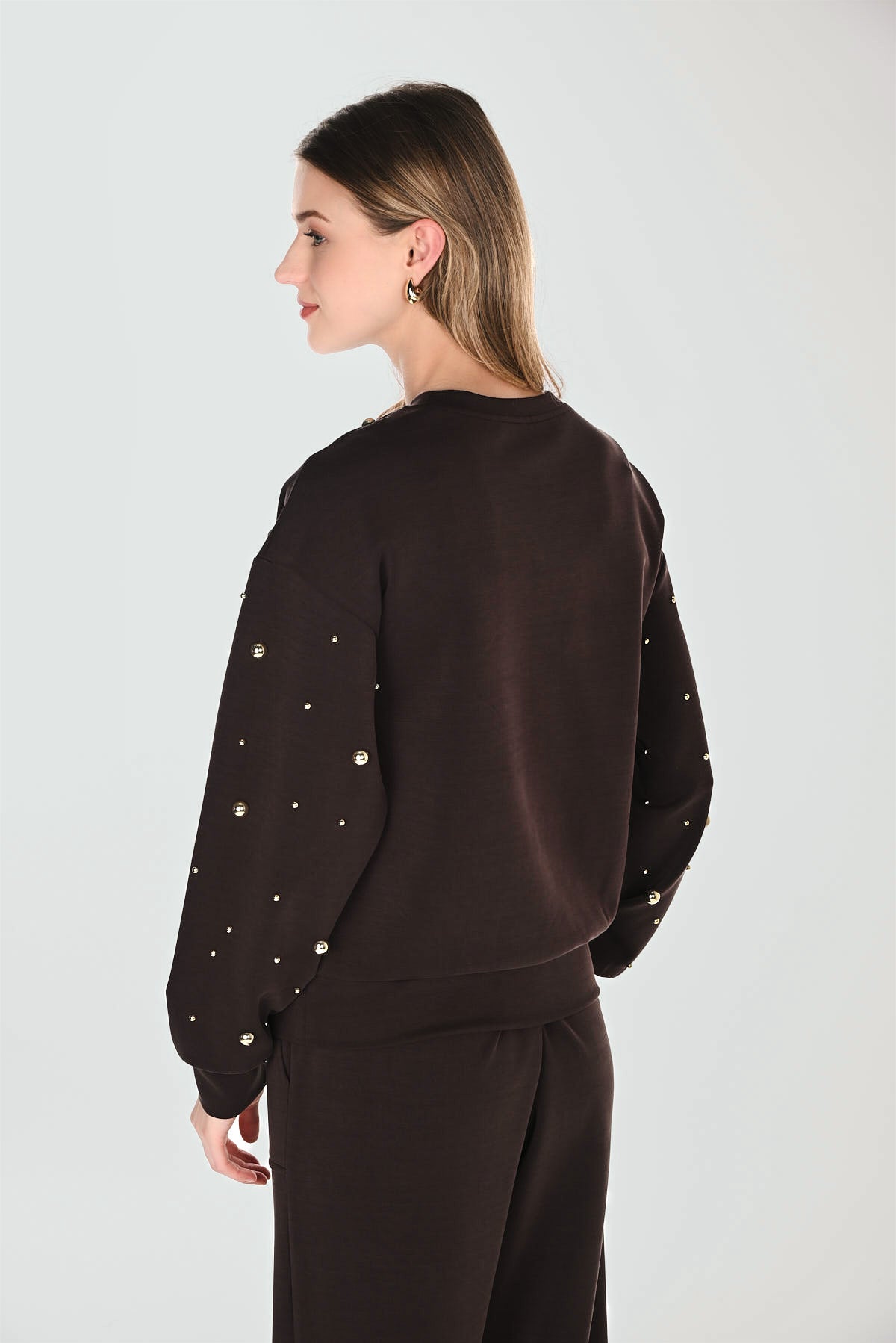 Studded Mocha Sweatshirt