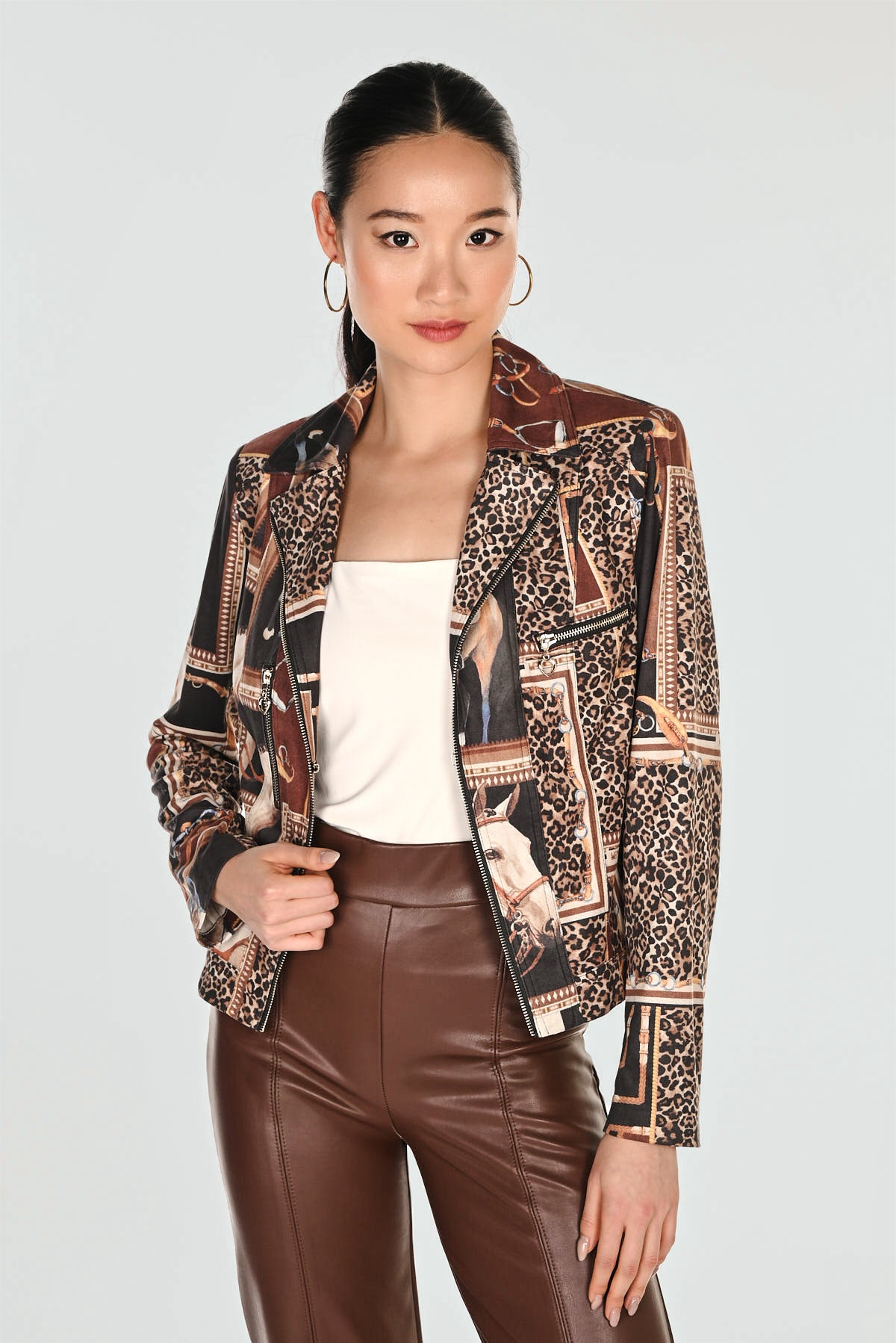 Equestrian Leopard Print Blazer