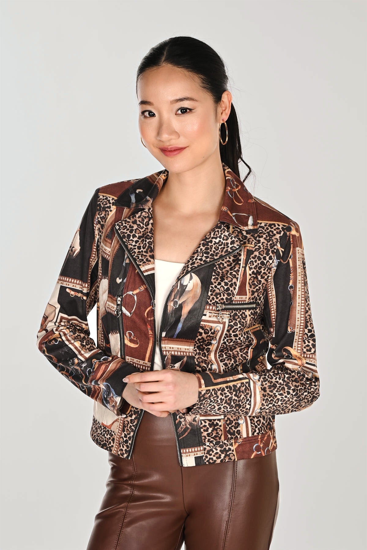 Equestrian Leopard Print Blazer