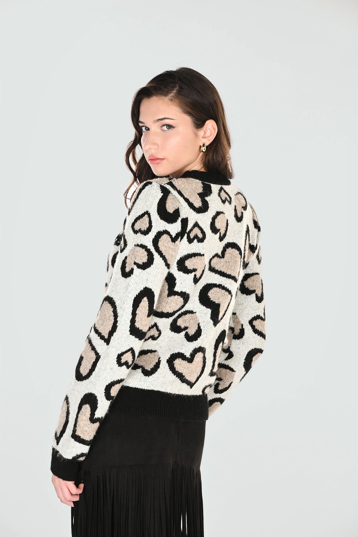 Sparkle Leopard Heart Sweater