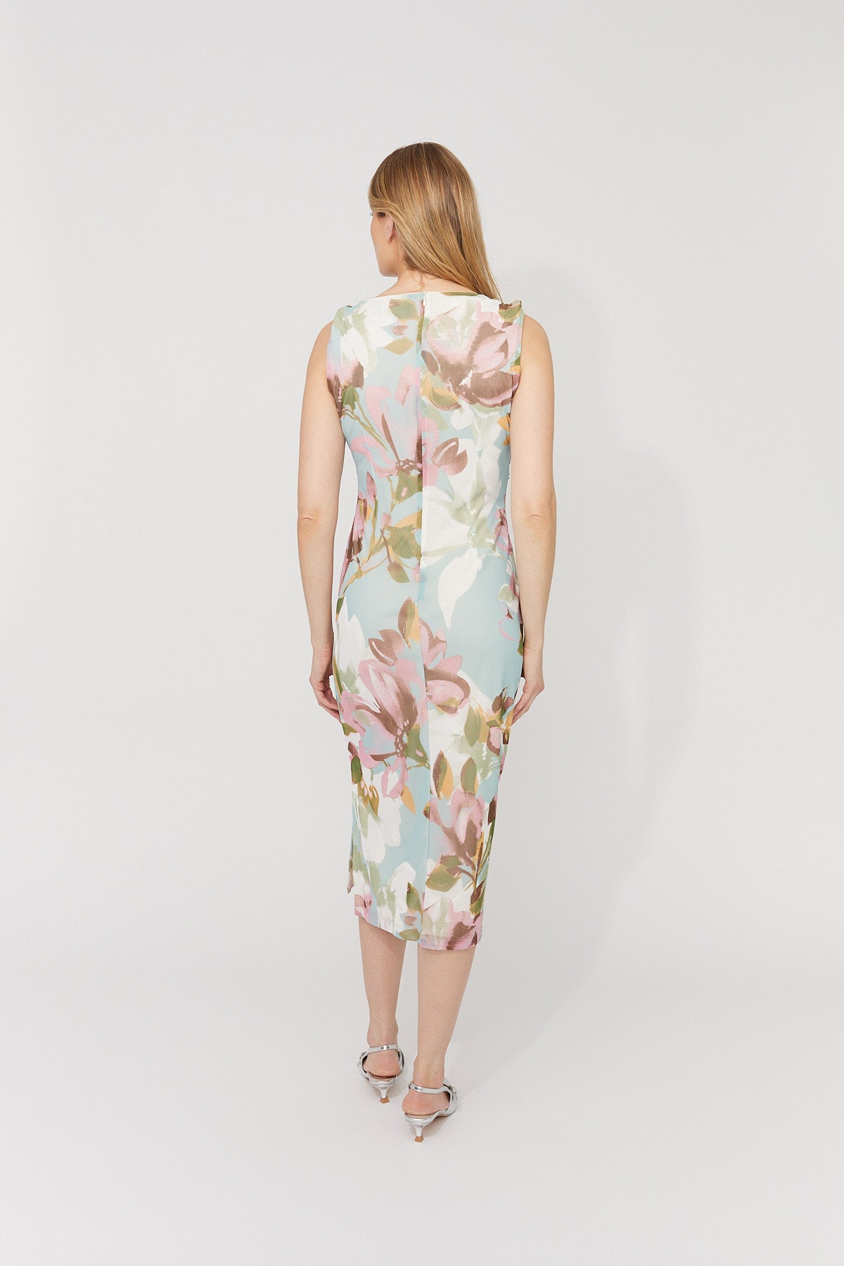 Ruched Body Con Floral Dress