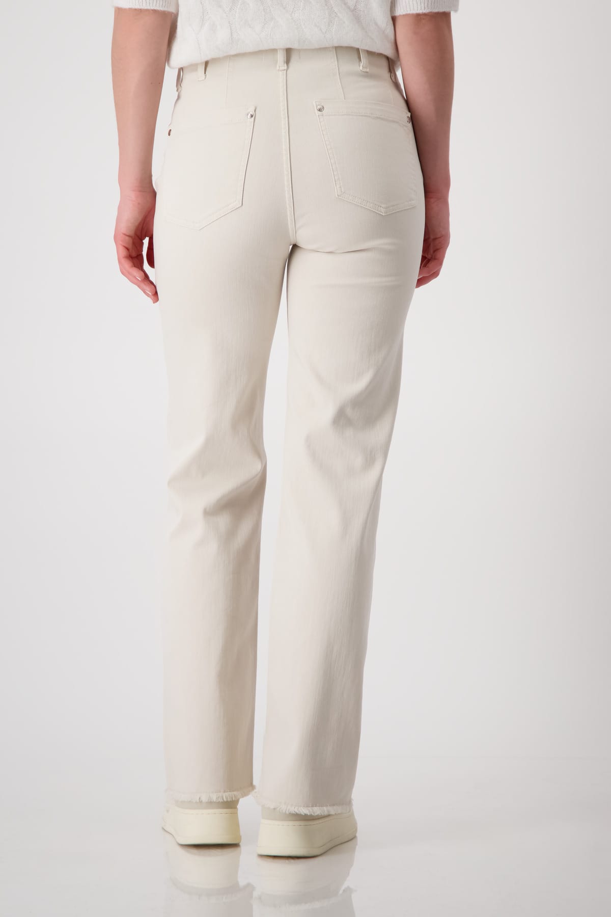 Cream Straight Leg Sparkle Vine Jeans