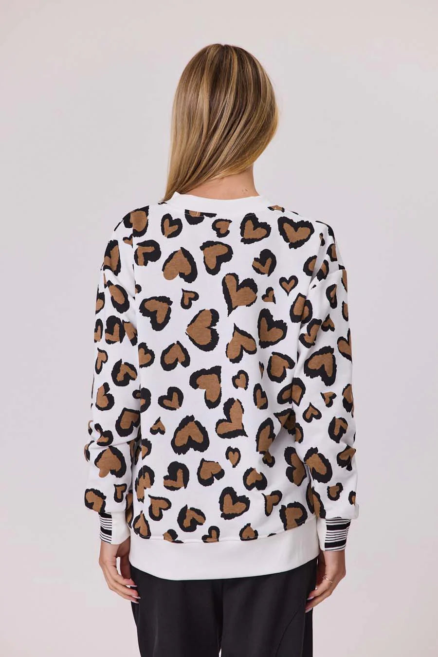 Leopard Print Hearts Sweatshirt