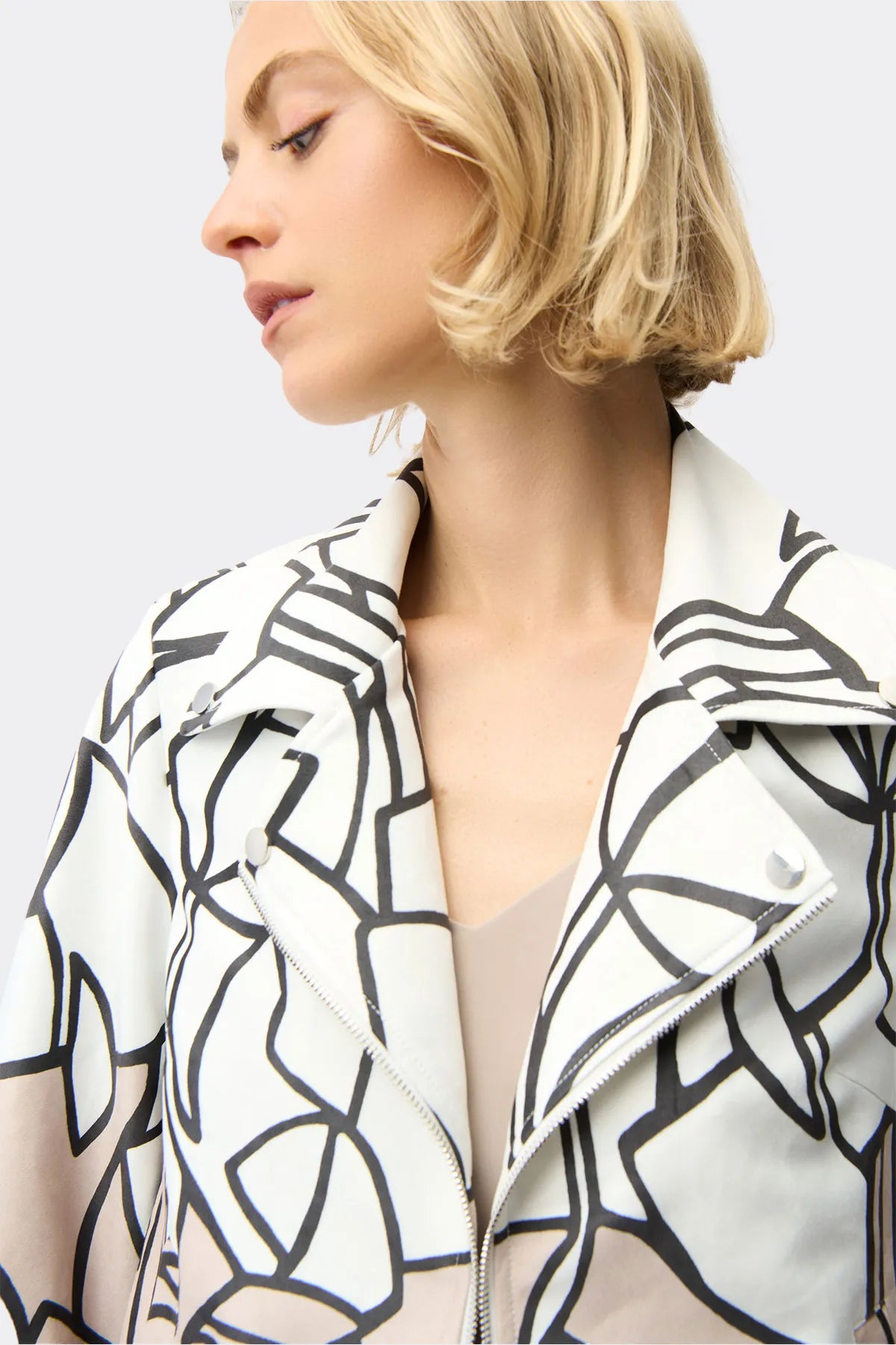 Abstract White & Tan Jacket