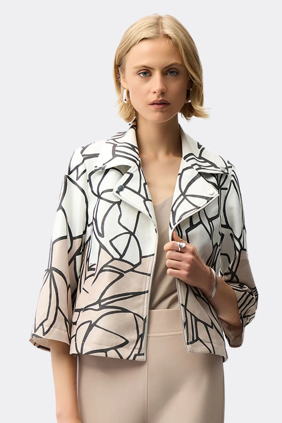 Abstract White & Tan Jacket
