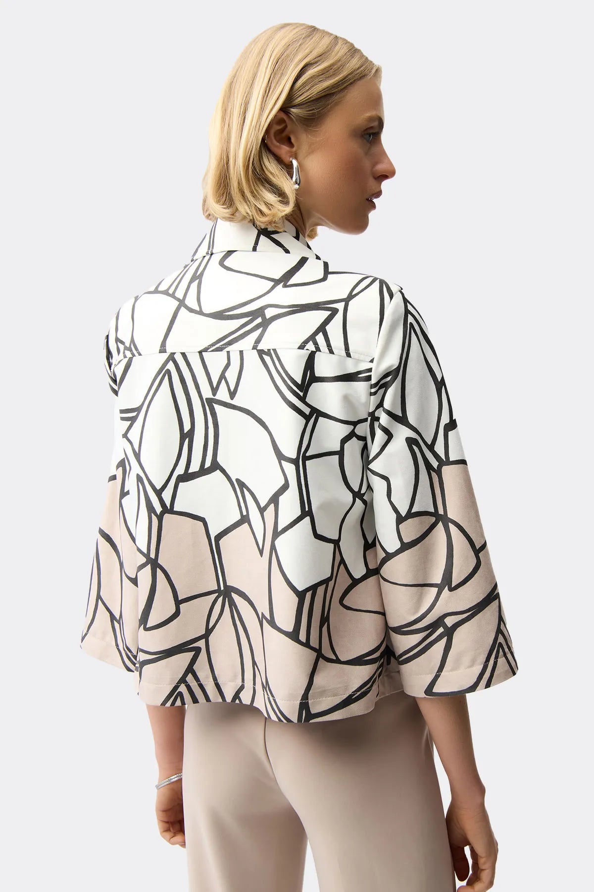 Abstract White & Tan Jacket
