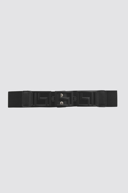 Black Geometric Belt