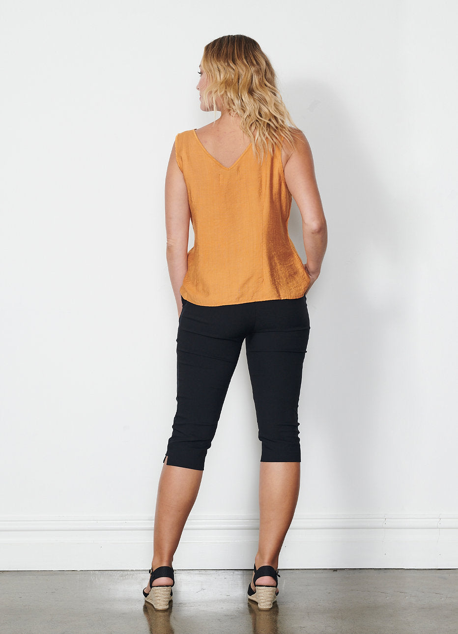 Black Side Panel Capri Pants