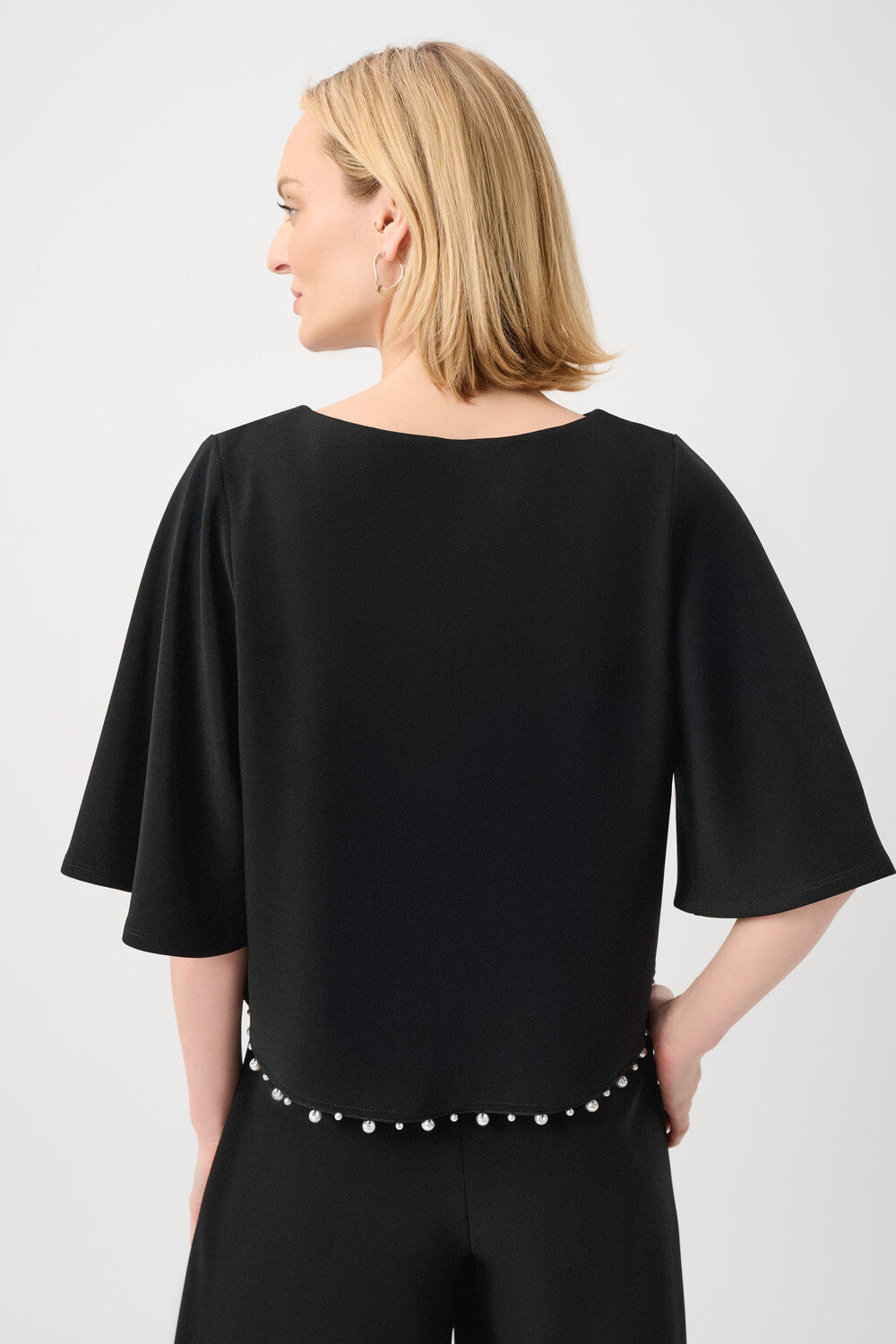 Pearl Embellished Boat Neck Pullover
